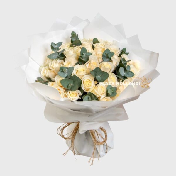 White Rose & Eucalyptus Bouquet